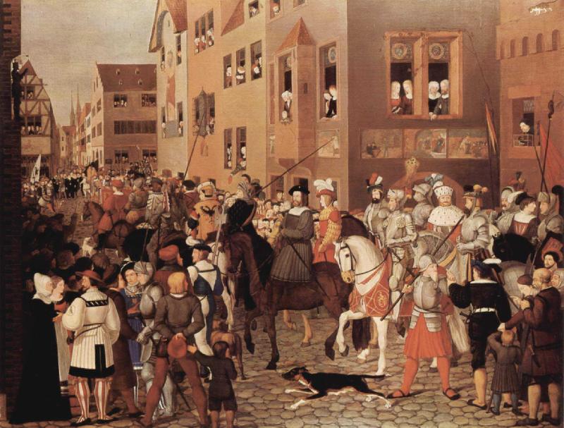 Franz Pforr Einzug Kaiser Rudolfs von Habsburg in Basel 1273 Germany oil painting art